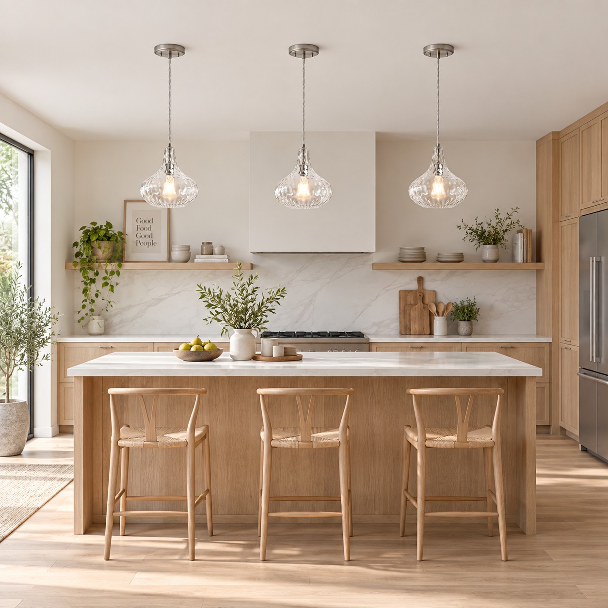 11 inch / 28 cm Vintage Textured Glass Pendant Light | Adjustable Stem — A layered perspective