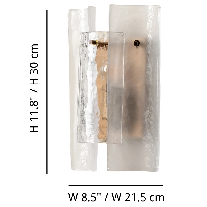 Velora Wandleuchte mit Maßangaben