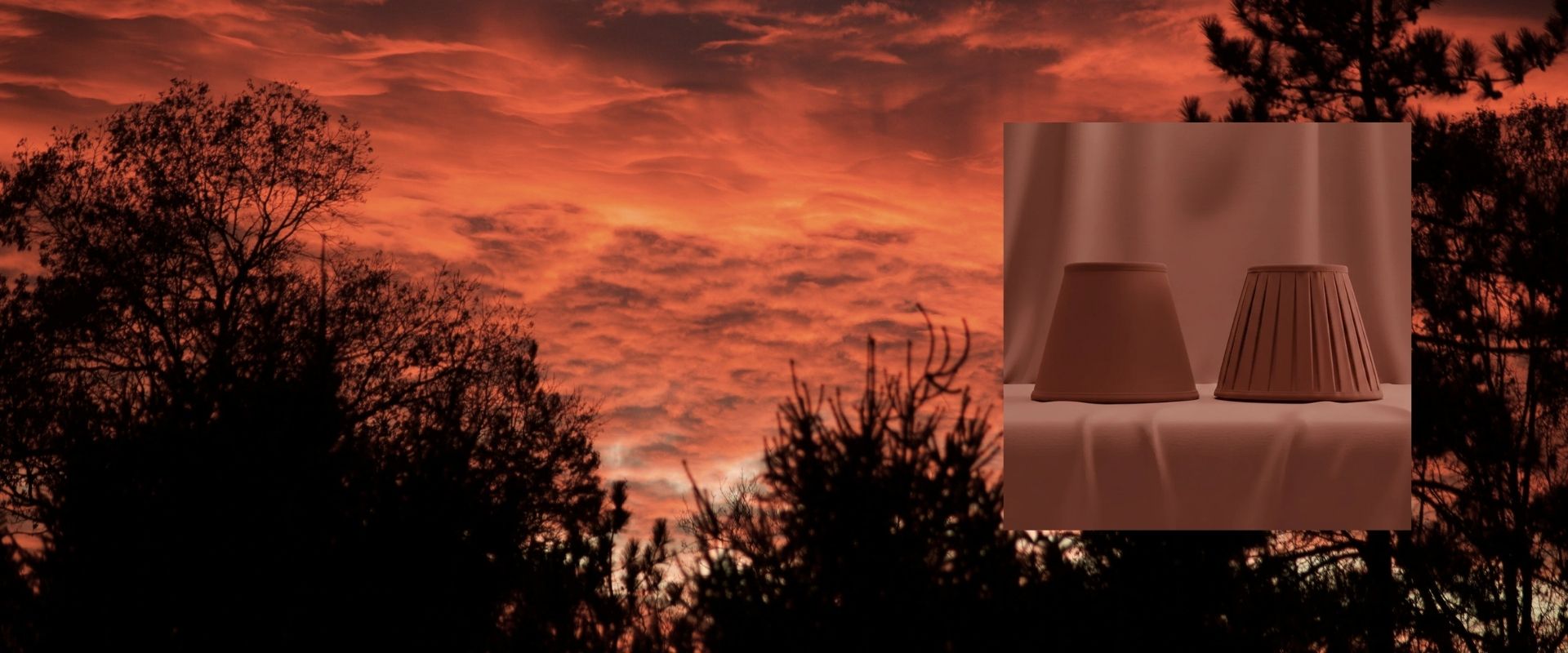 Sonnenuntergangsrote Wärme Lampenschirm