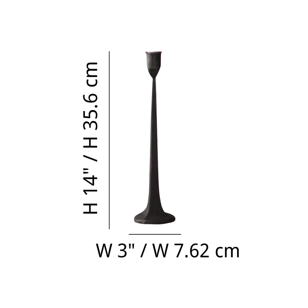 Abmessungen des Tegna Modern Black Taper Candle Holder