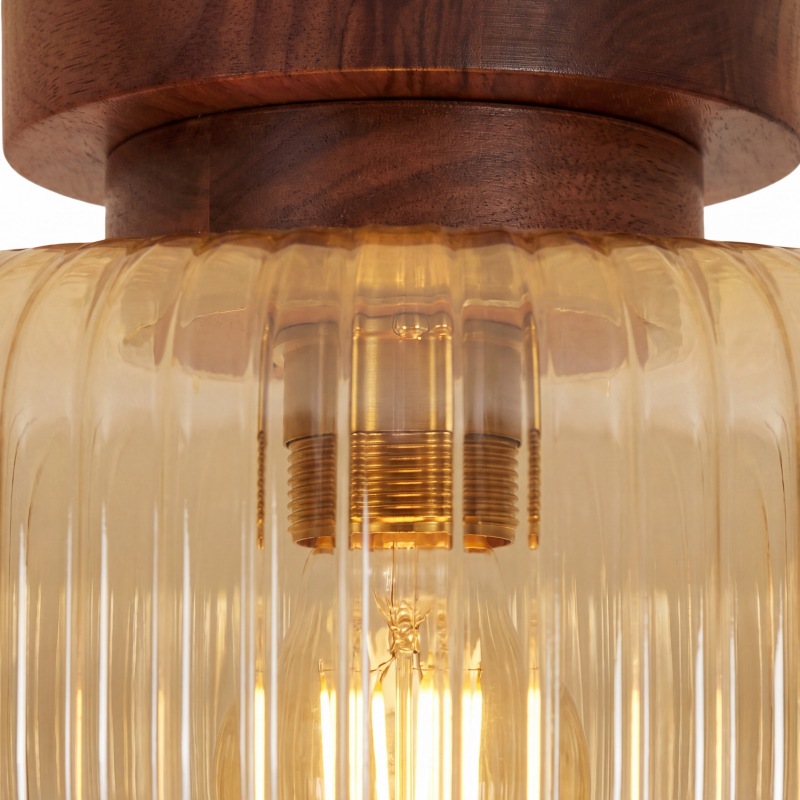 Detail der Holzoptik und Glasstruktur