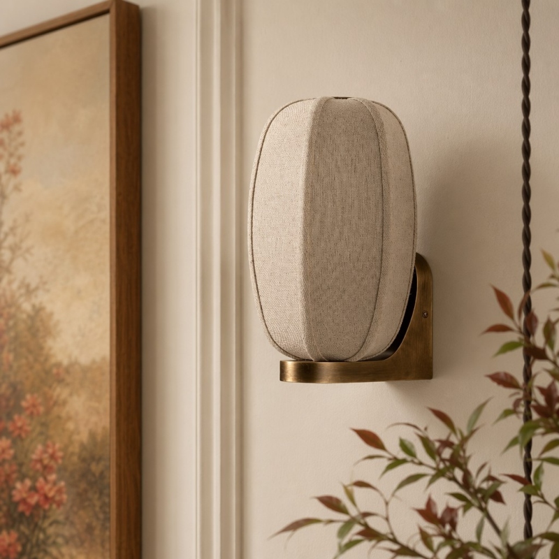 Loomis vertical wall light option beside artwork