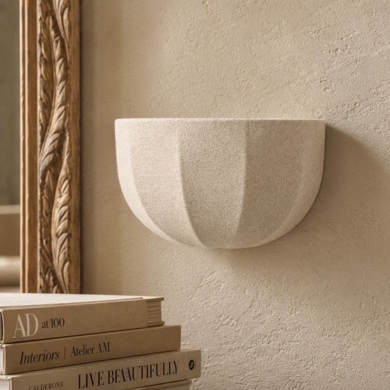 Loomis half-round wall light option in aged brass