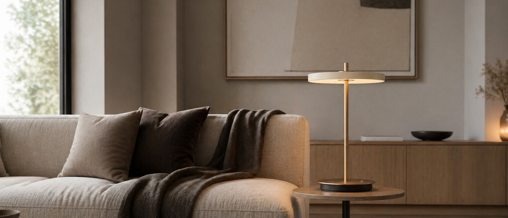 Asteria table lamp in a living room