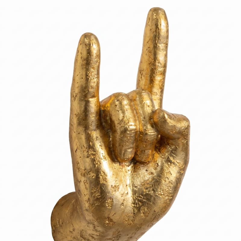 Goldene Rock-On-Hand Frontansicht