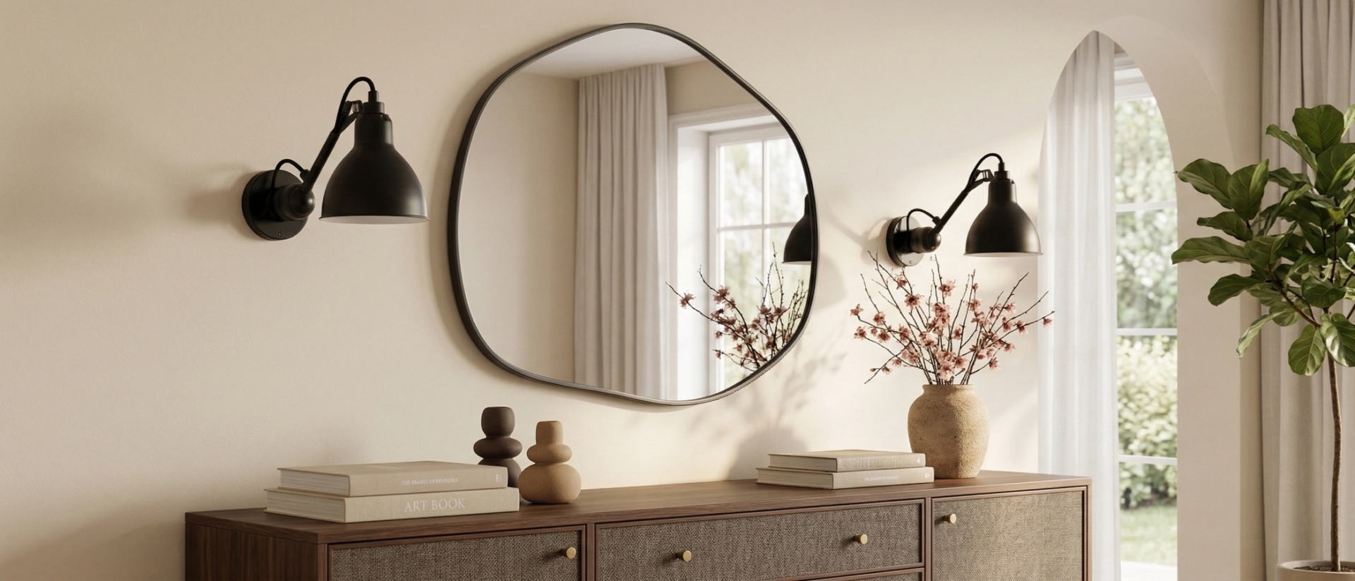 Gras Flexible Metal Telescopic Sconce in einem Wohnbereich