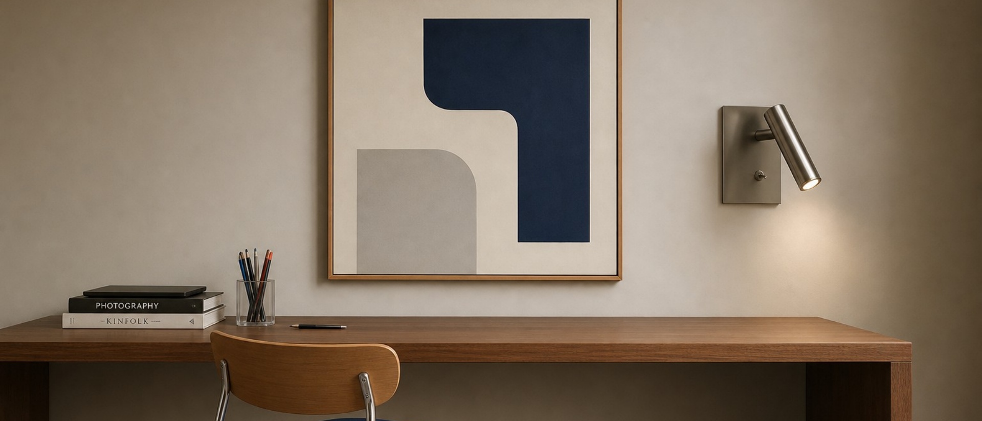 Slimlux Wandleuchte in einem modernen Arbeitsbereich