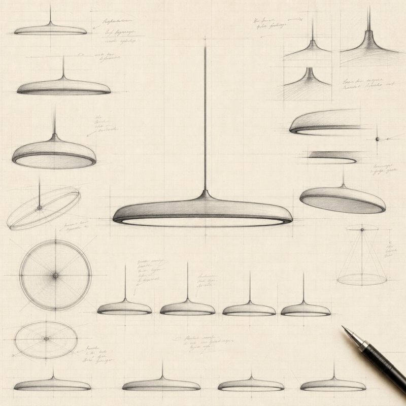 Minimalistisches Pendelleuchtenkonzept