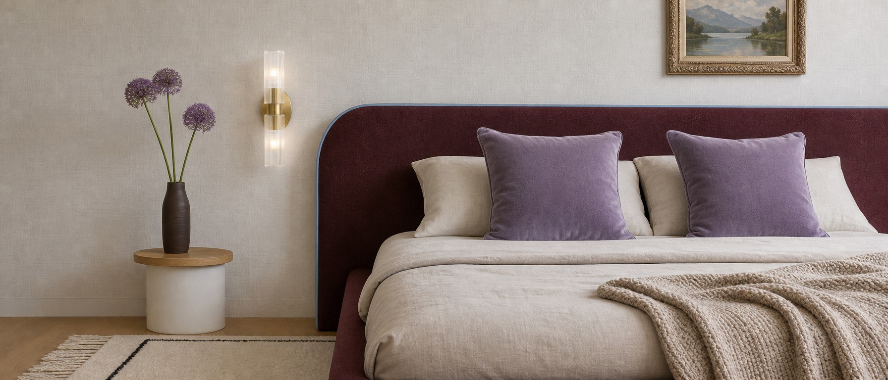 Rivora Wandleuchte in einer Schlafzimmer-Szene