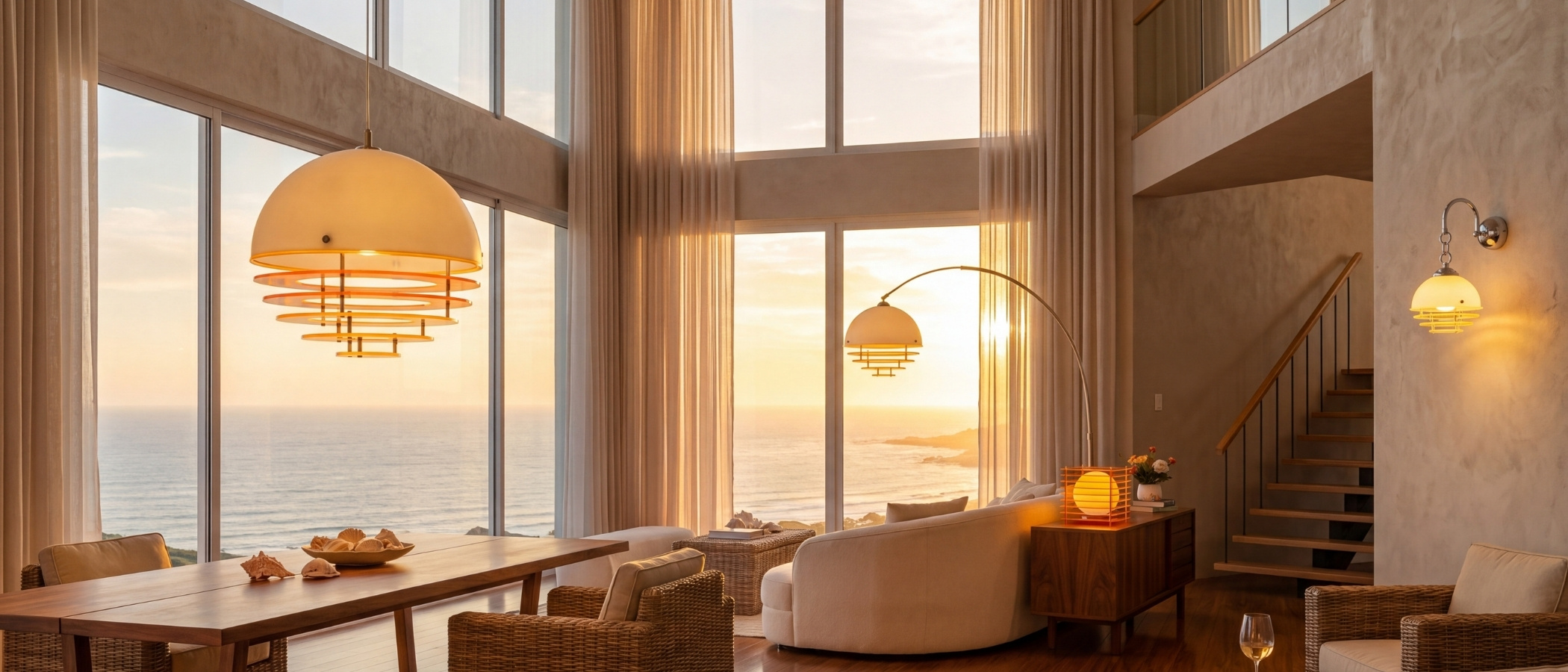 Geschwungene Afterglow Sunset Stehlampe
