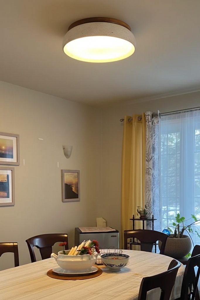 Customer workspace with an adjustable green desk lamp