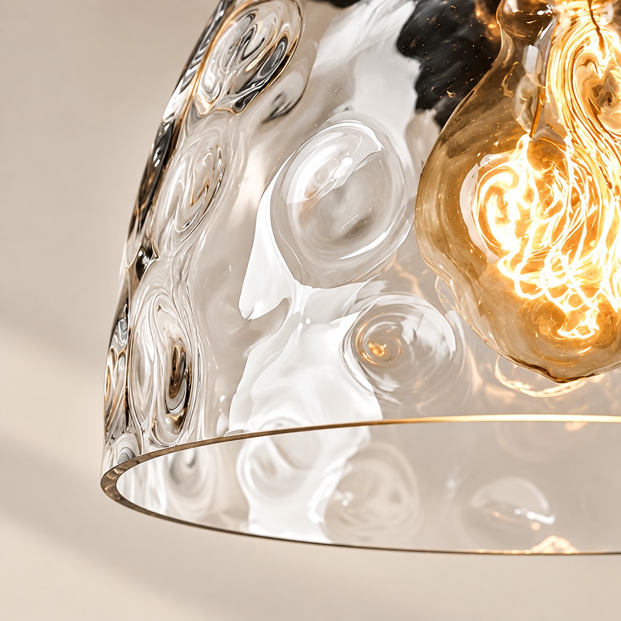 Brass Textured Clear | Glass Armed Wall Sconce — A layered perspective