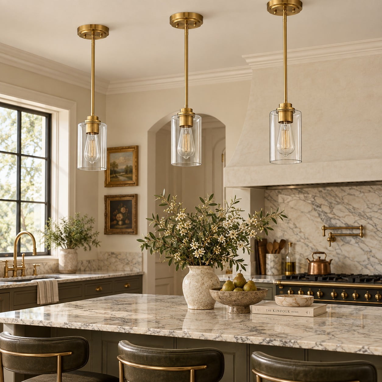 Clear Glass Globe Pendant Light — Adjustable Rod — A layered perspective