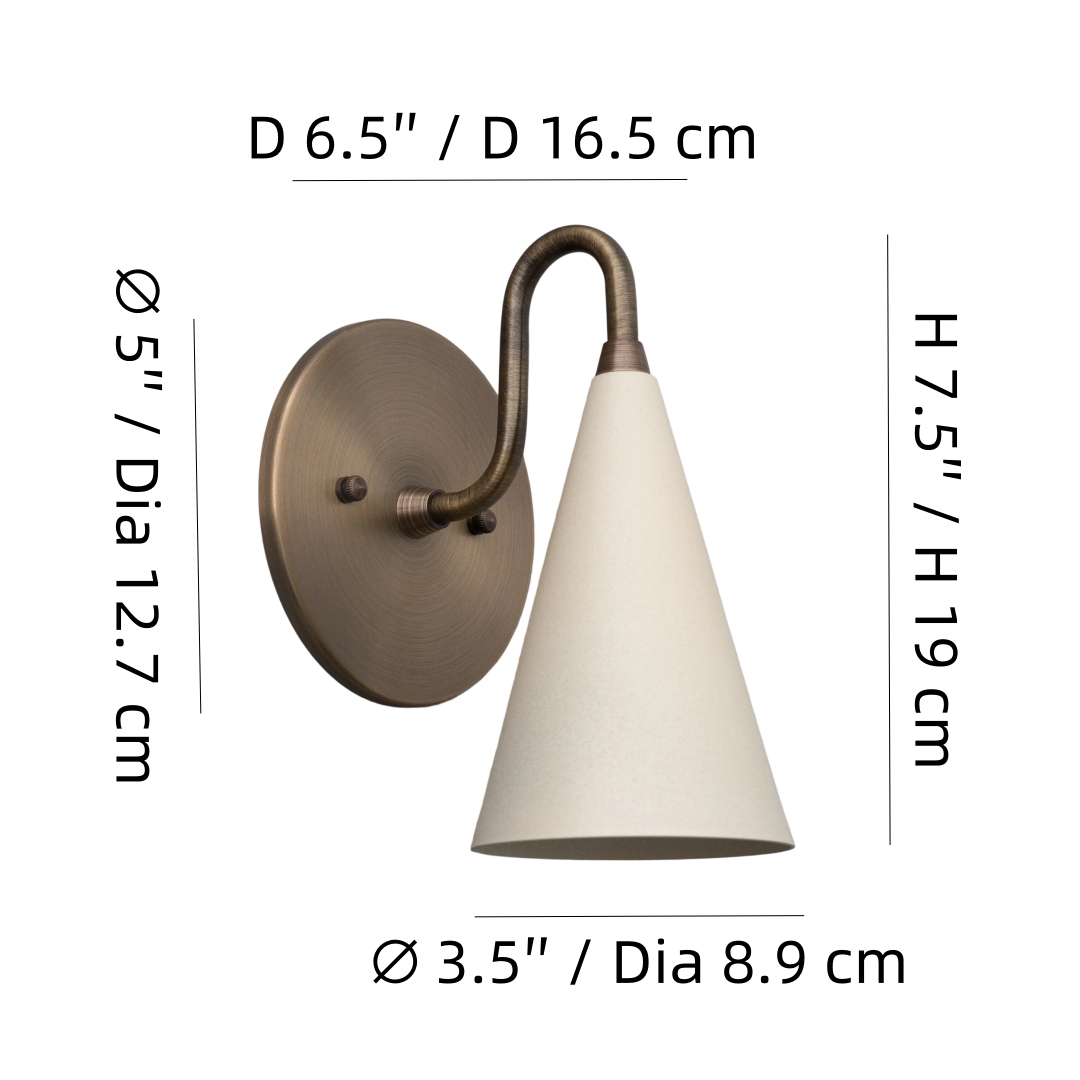 Maßdiagramm der Curva Metal Wandleuchte