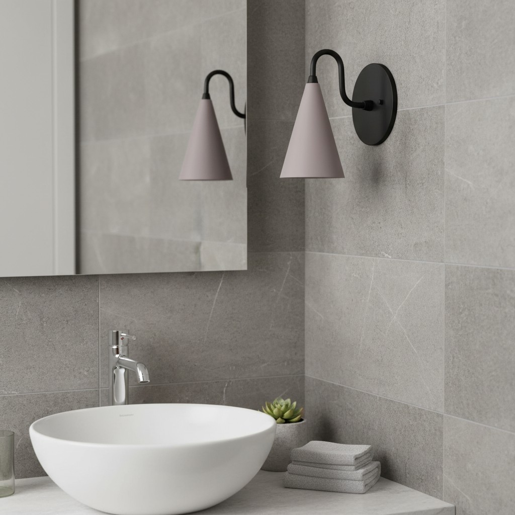 Curva Metal Wandleuchten im Badezimmer