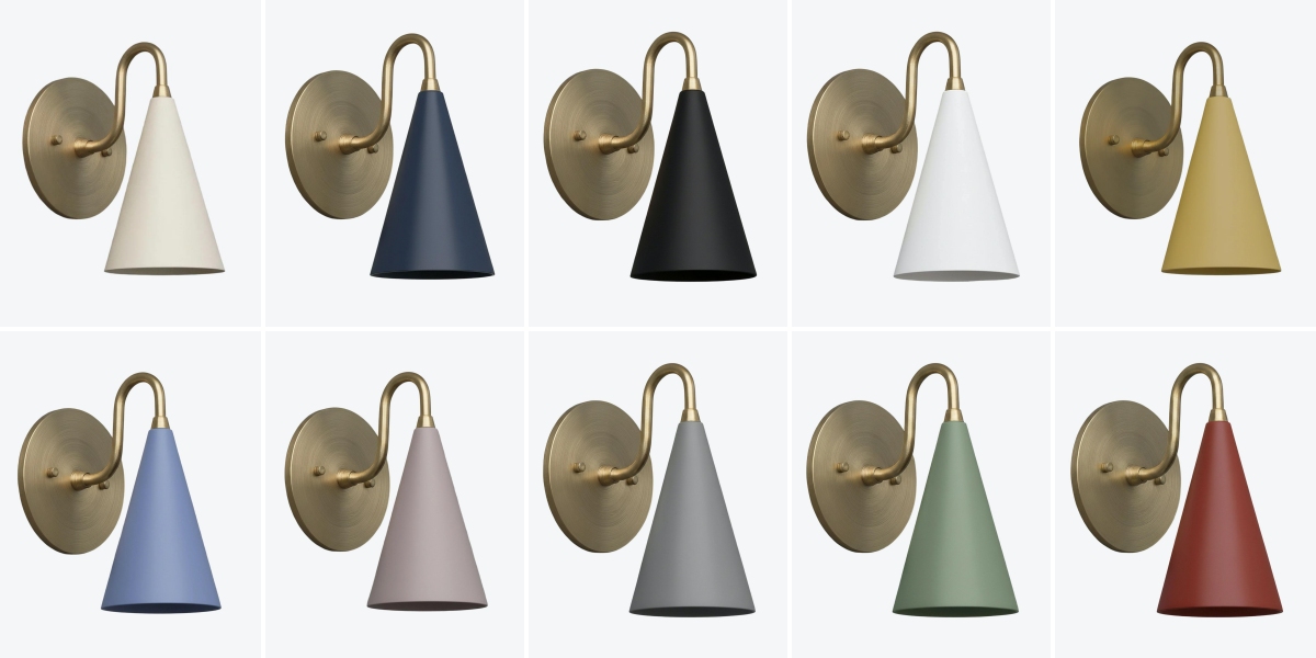Rohmessing Farbauswahl der Curva Metal Wandleuchte