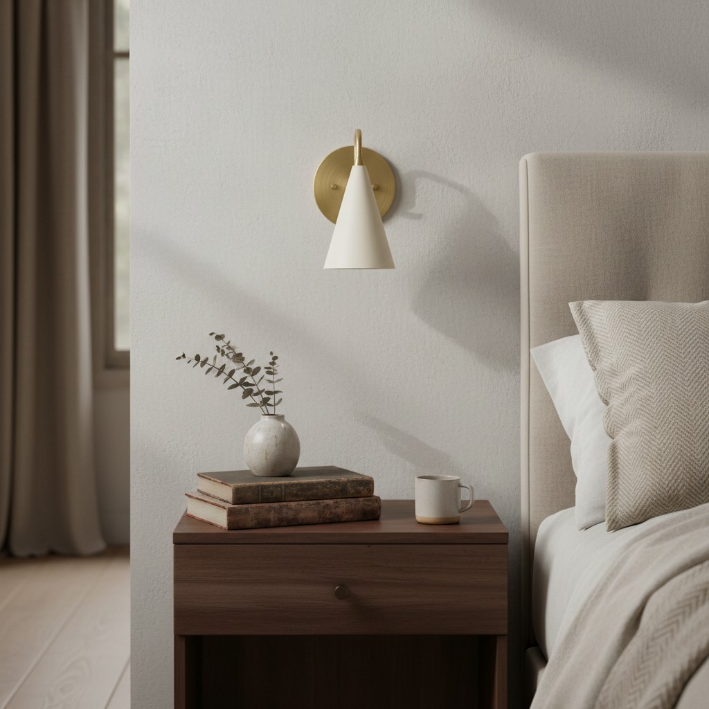 Curva Metal Wandleuchte in einem Schlafzimmer