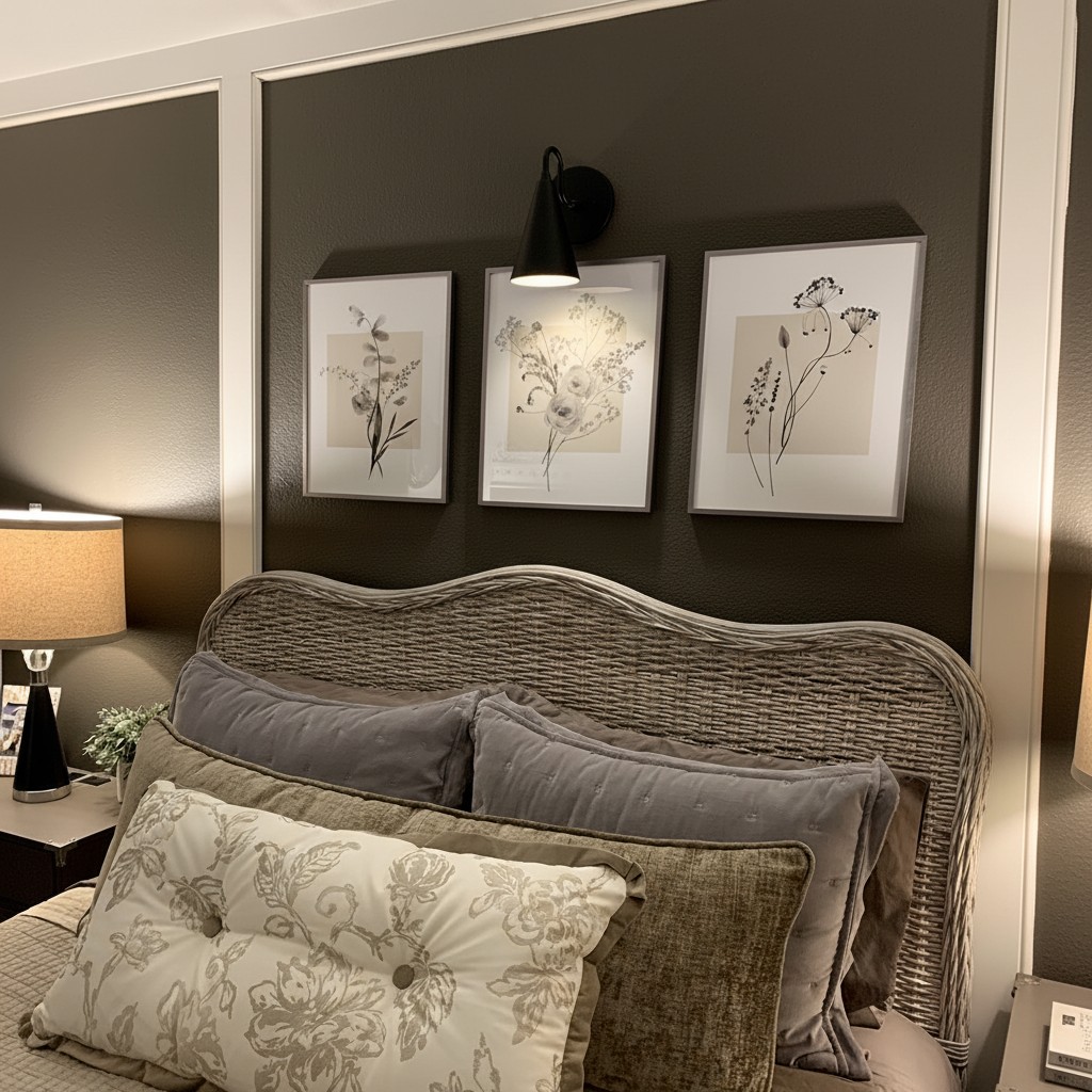 Kundenfoto der Curva Metal Wandleuchte über einem Bett