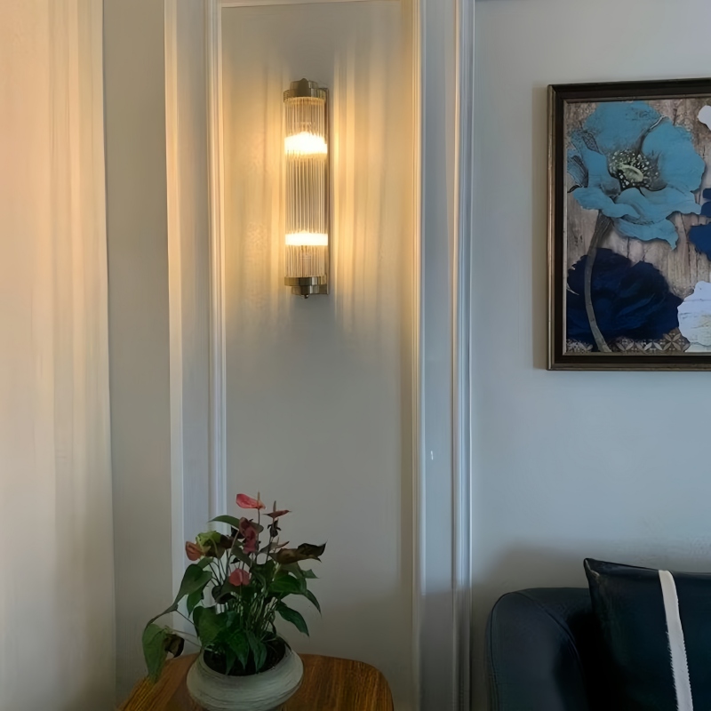 Kundenfoto einer eingeschalteten Wandleuchte