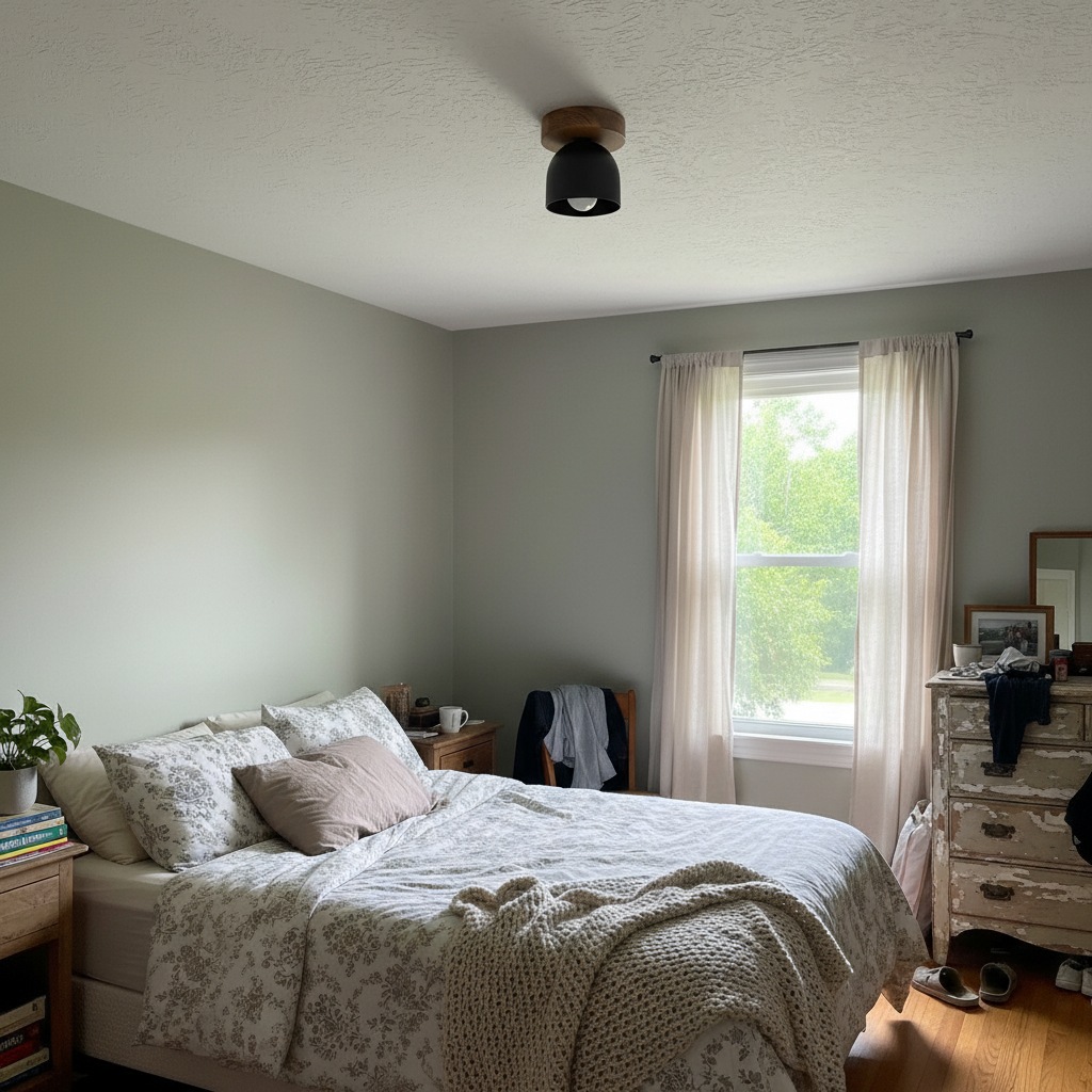 Kundenfoto der Metio Kuppel-Deckenleuchte in einem Schlafzimmer