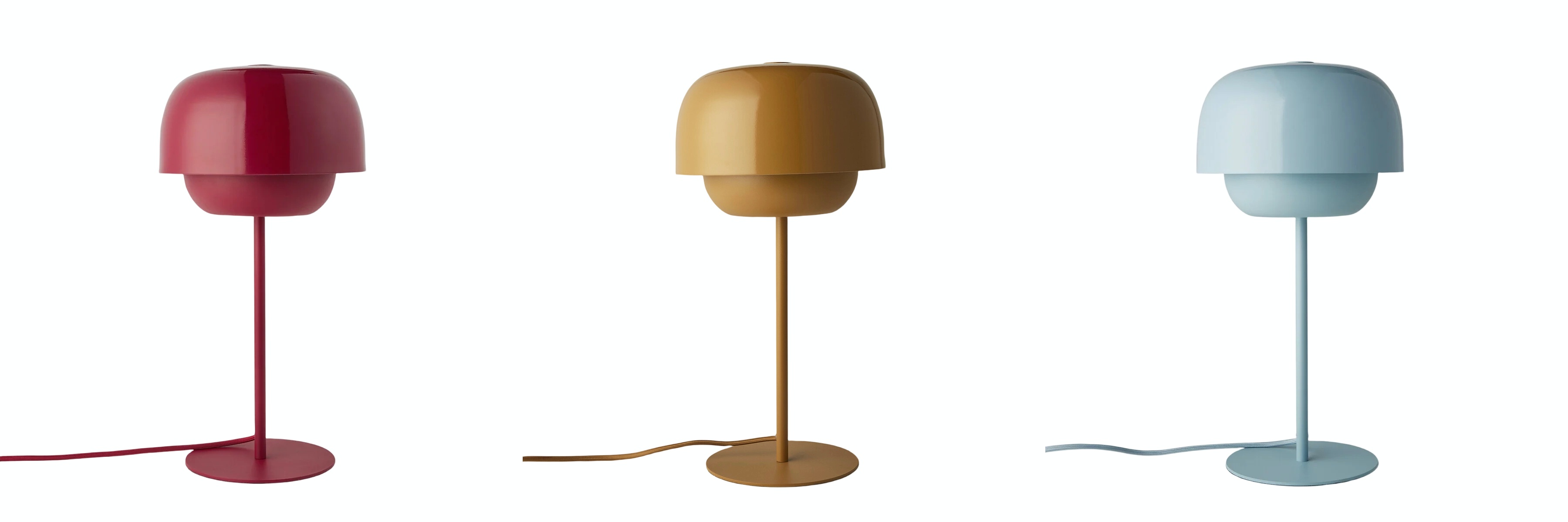 Clinco Tischlampe in Rot, Bronze und Hellblau