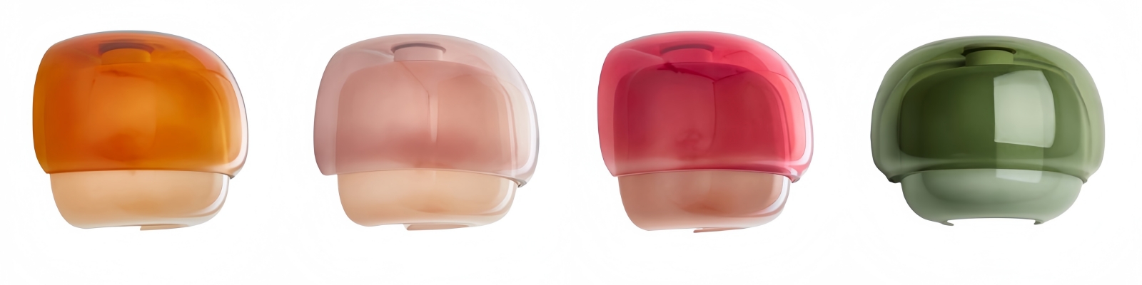 Clinco Glasfarben in Orange, Rosa, Rot und Grün