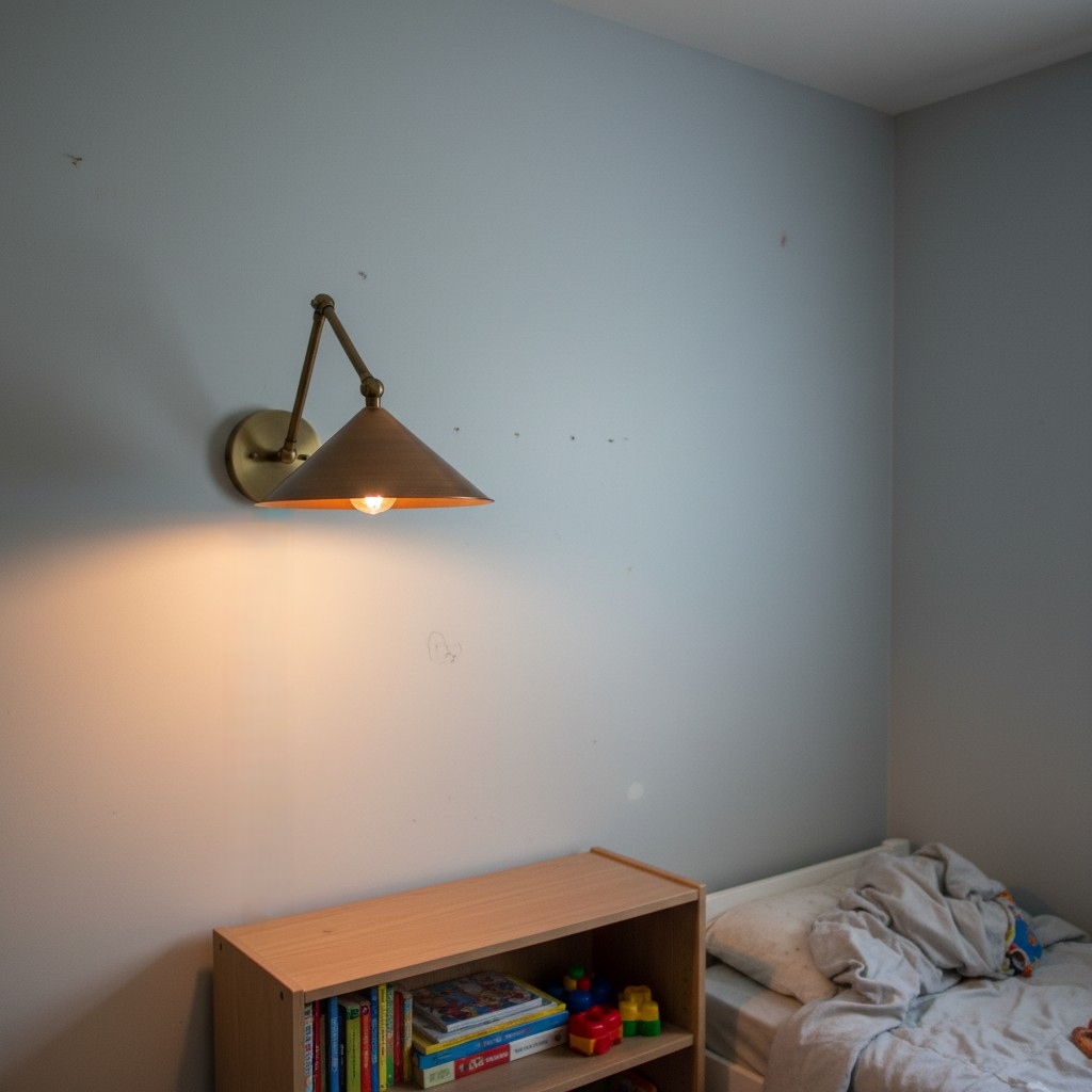 Kundenfoto der Conique Wandleuchte über einem Regal