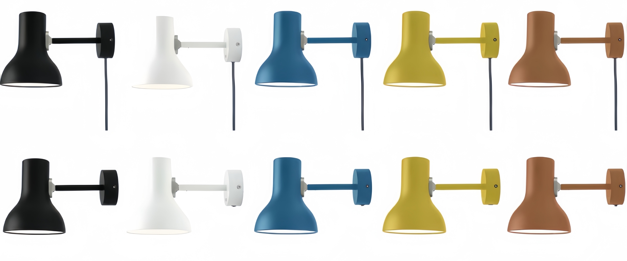 Modryx Wandleuchte in Schwarz, Weiß, Blau, Gelb und Sienna