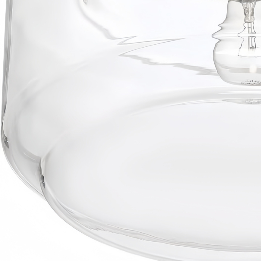 Detail des klaren Glasschirms