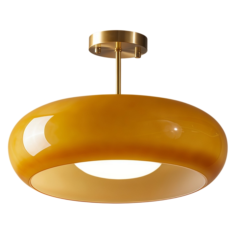 Bauvia Leuchte mit rundem gelbem Glas