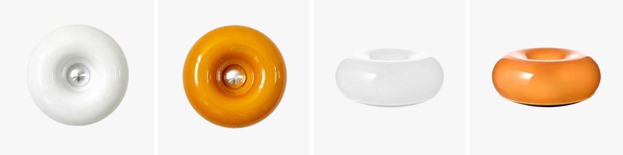 Halorentis Donut-Leuchte in mehreren Farben und Ansichten