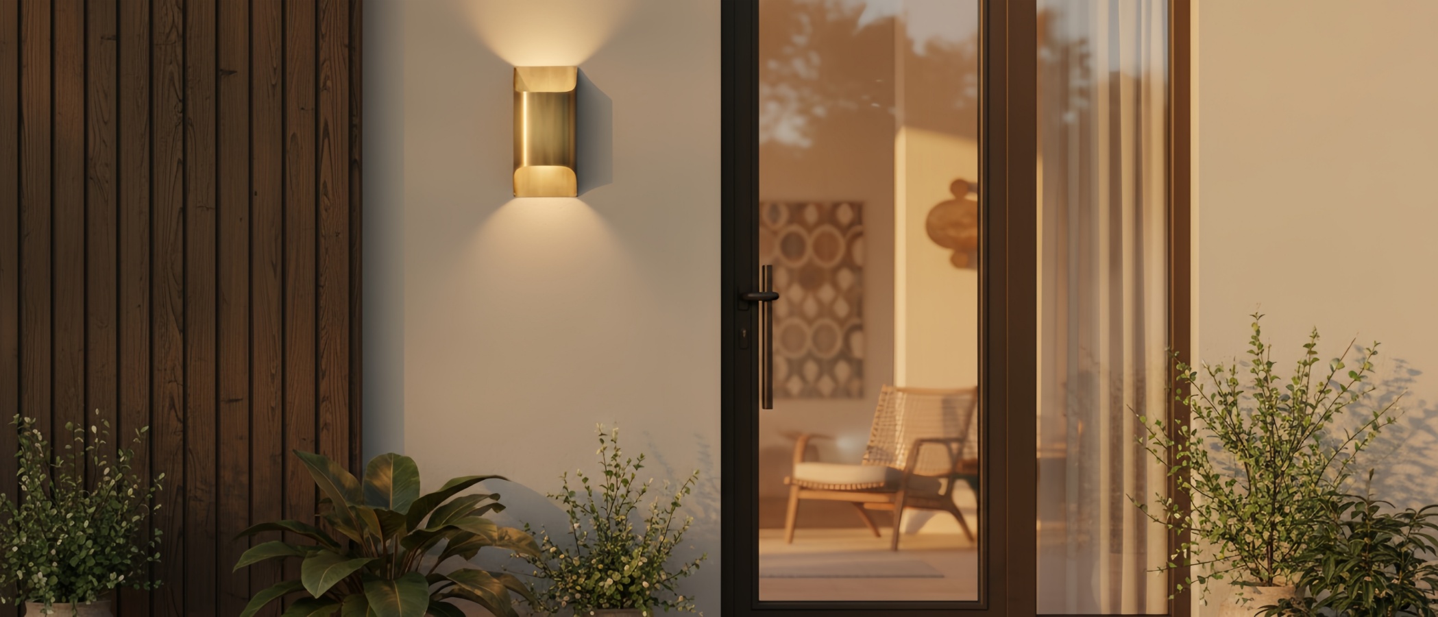 Sconique Wandleuchte in warmem Interieur