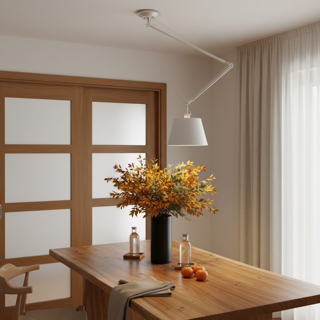 Tolomeo Lampe über einem runden Esstisch