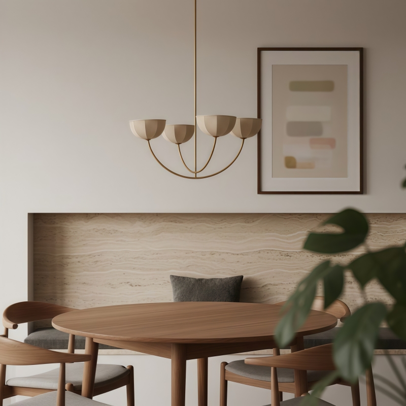 Loomis Chandelier über rundem Tisch