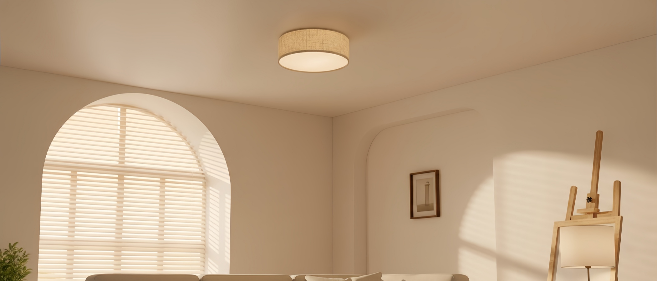 Dumora Flush Mount in einem hellen Wohnraum