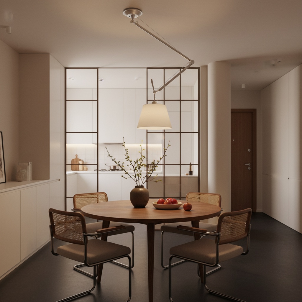 Tolomeo Lampe in einem hellen Esszimmer