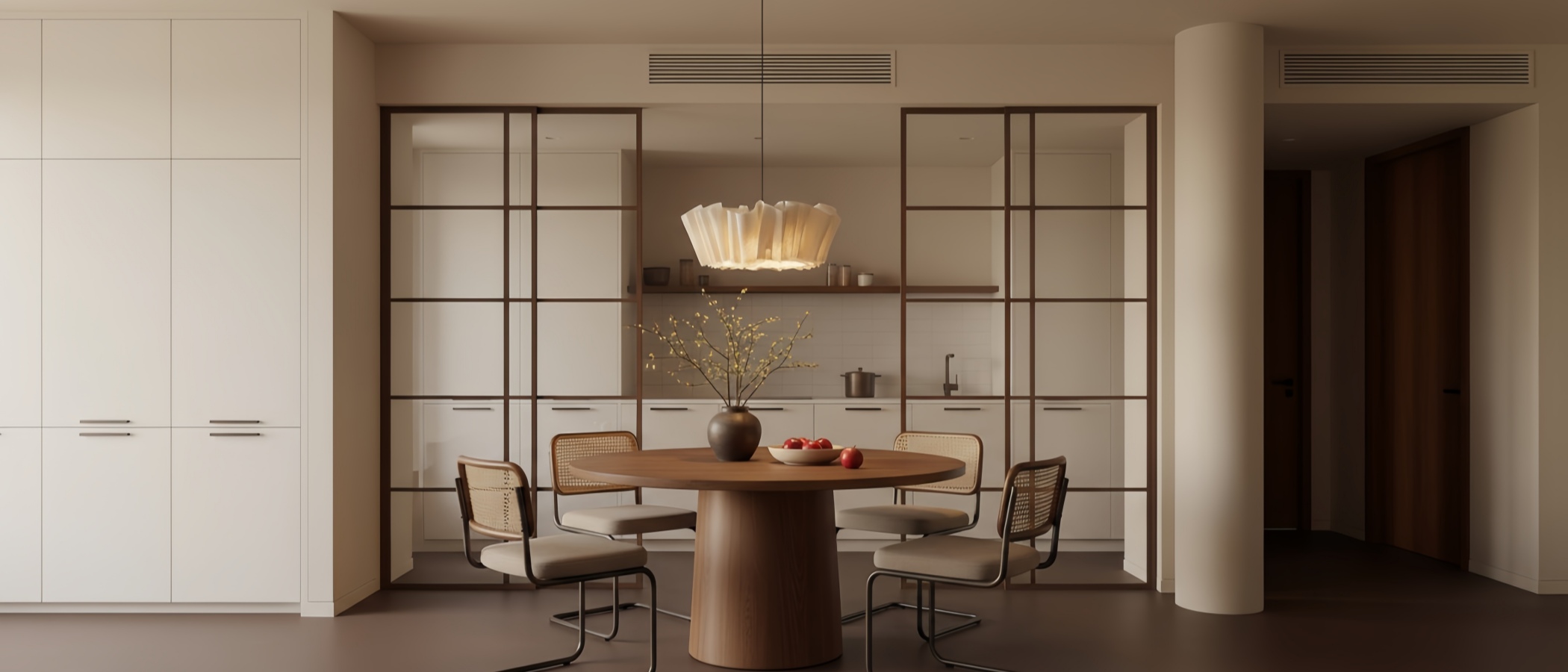 Nordic Pleated Fabric Pendant Light lifestyle scene