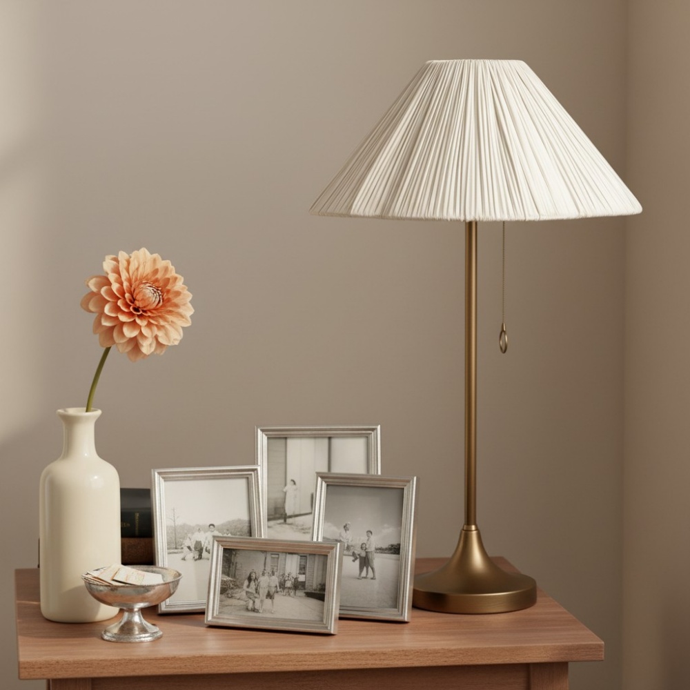 Blossine Tischlampe auf einer Konsole