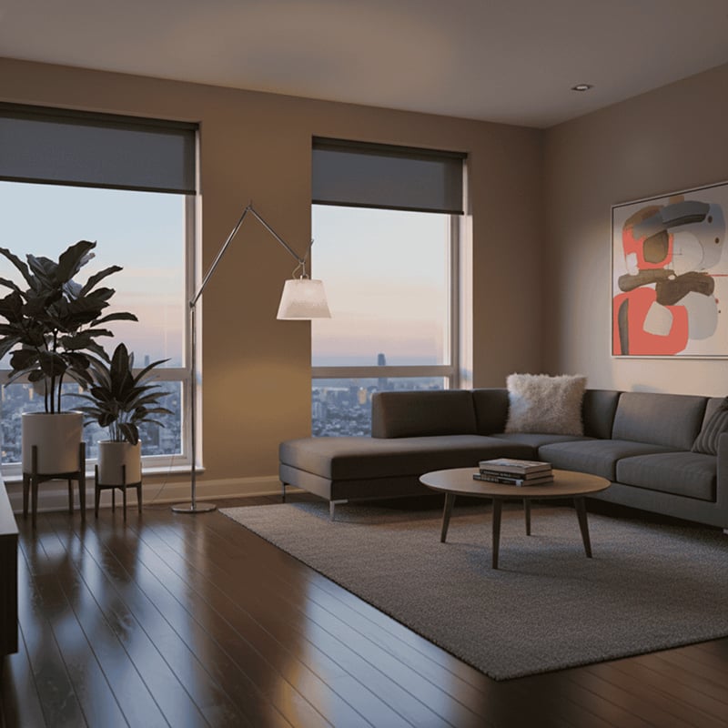 Tolomeo Mega floor lamp option in reading area