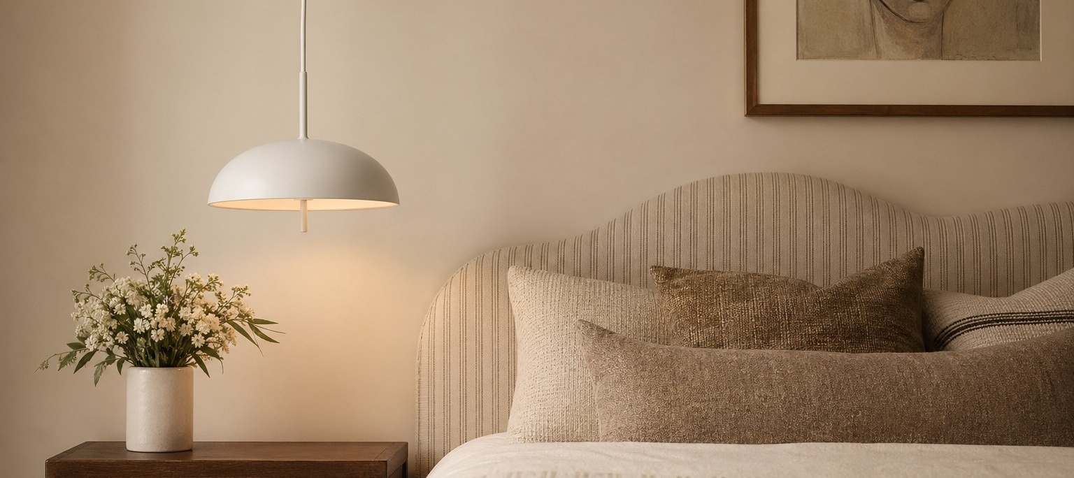 Modern round pendant light for living and dining interiors
