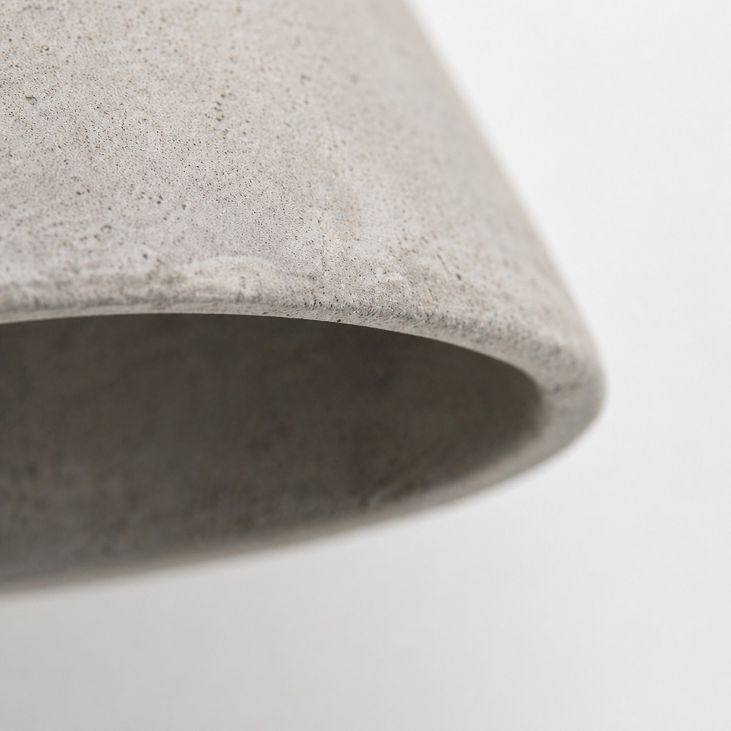 Detail des konischen Lampenschirms aus Beton