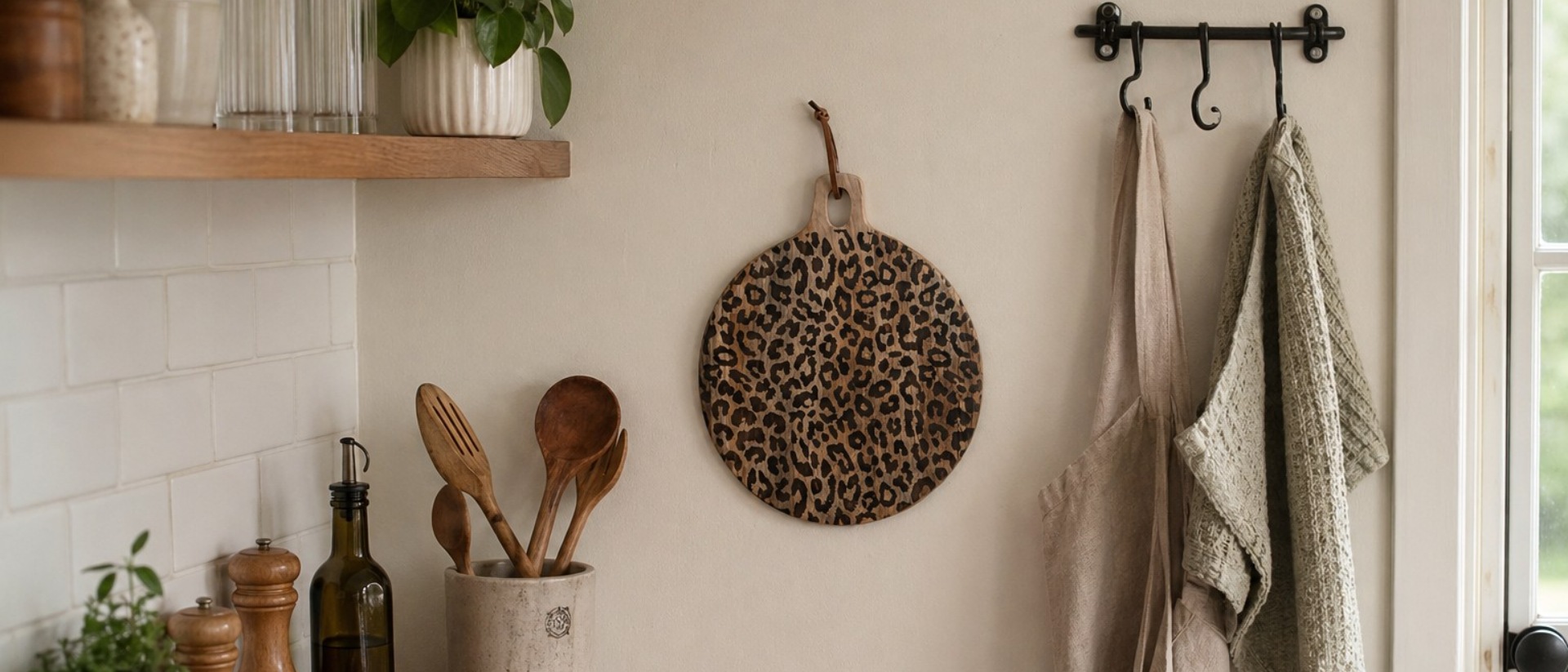Leopard-Holzbrett als Servierbrett
