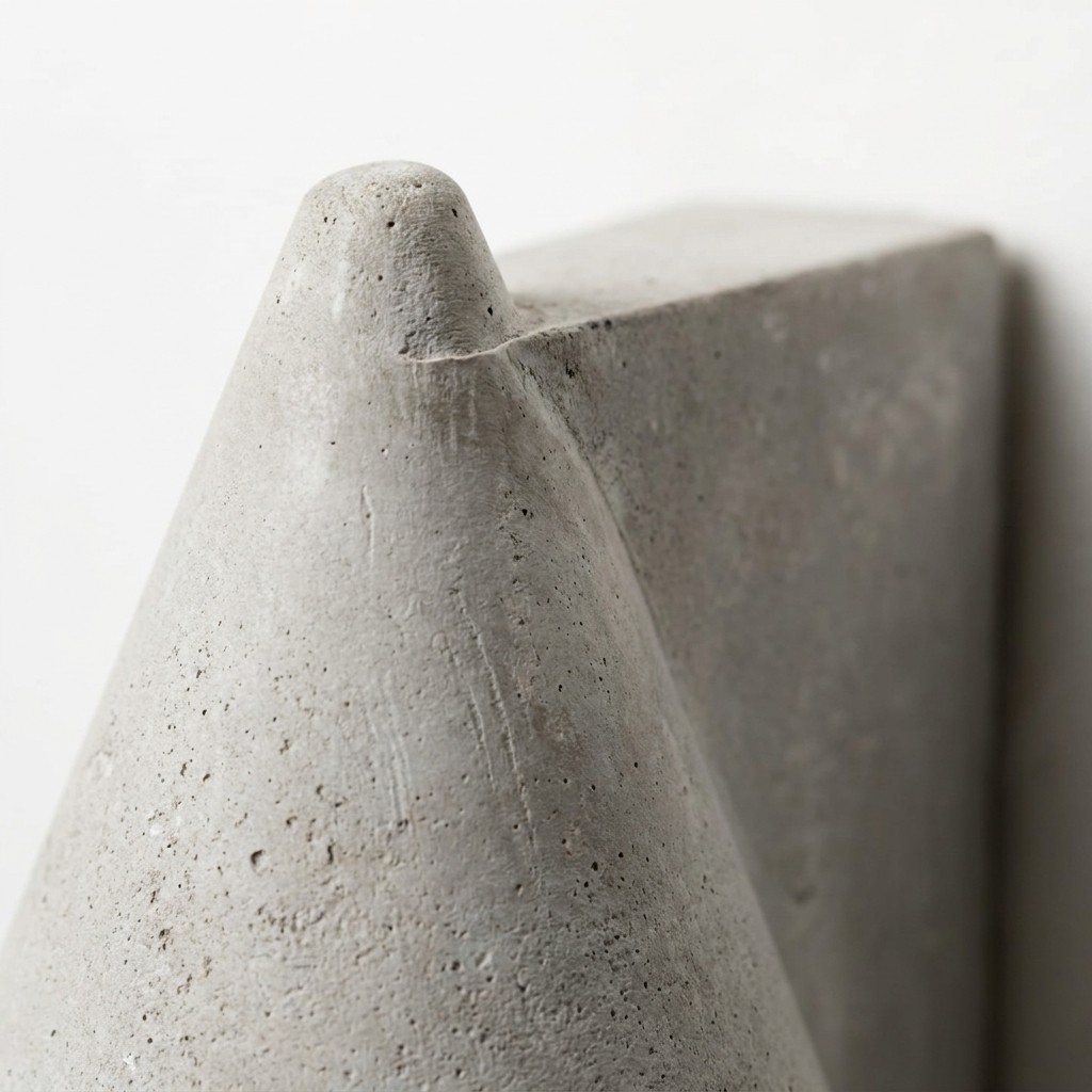 Detailansicht der Kante und Struktur der Beton-Wandleuchte
