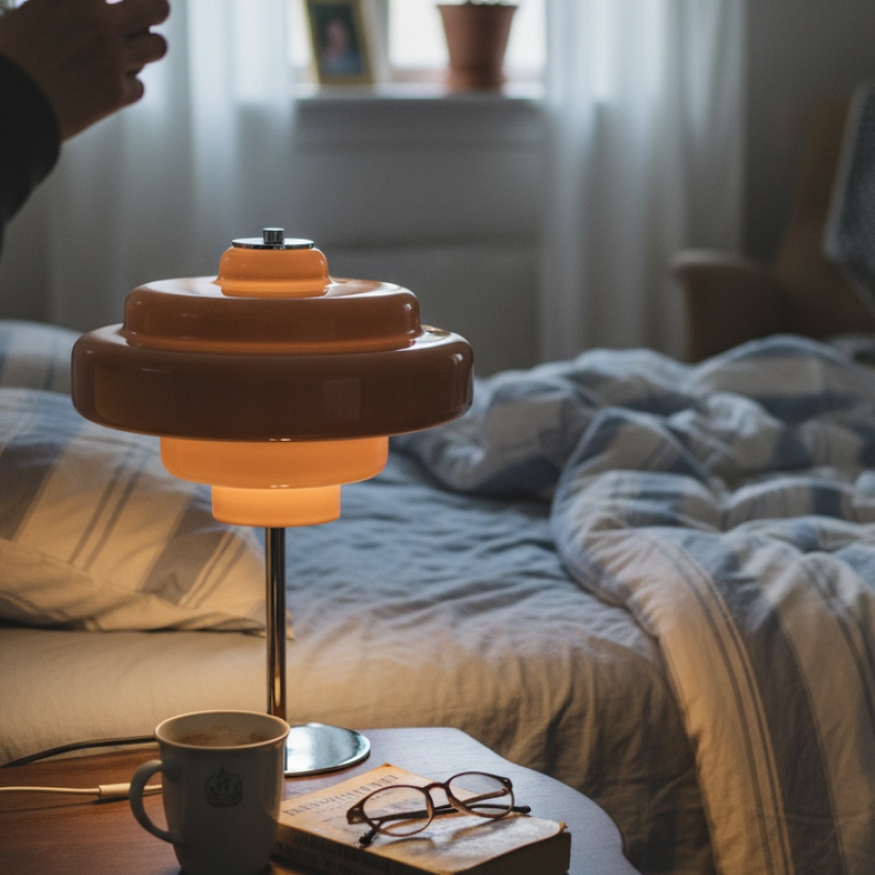Tischlampe im Schlafzimmer