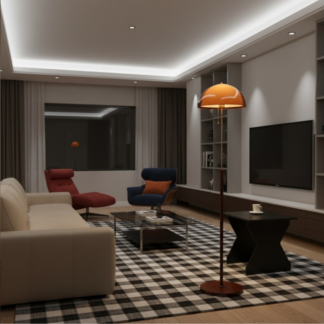 Afterglow Stehlampe in einem Wohnzimmer