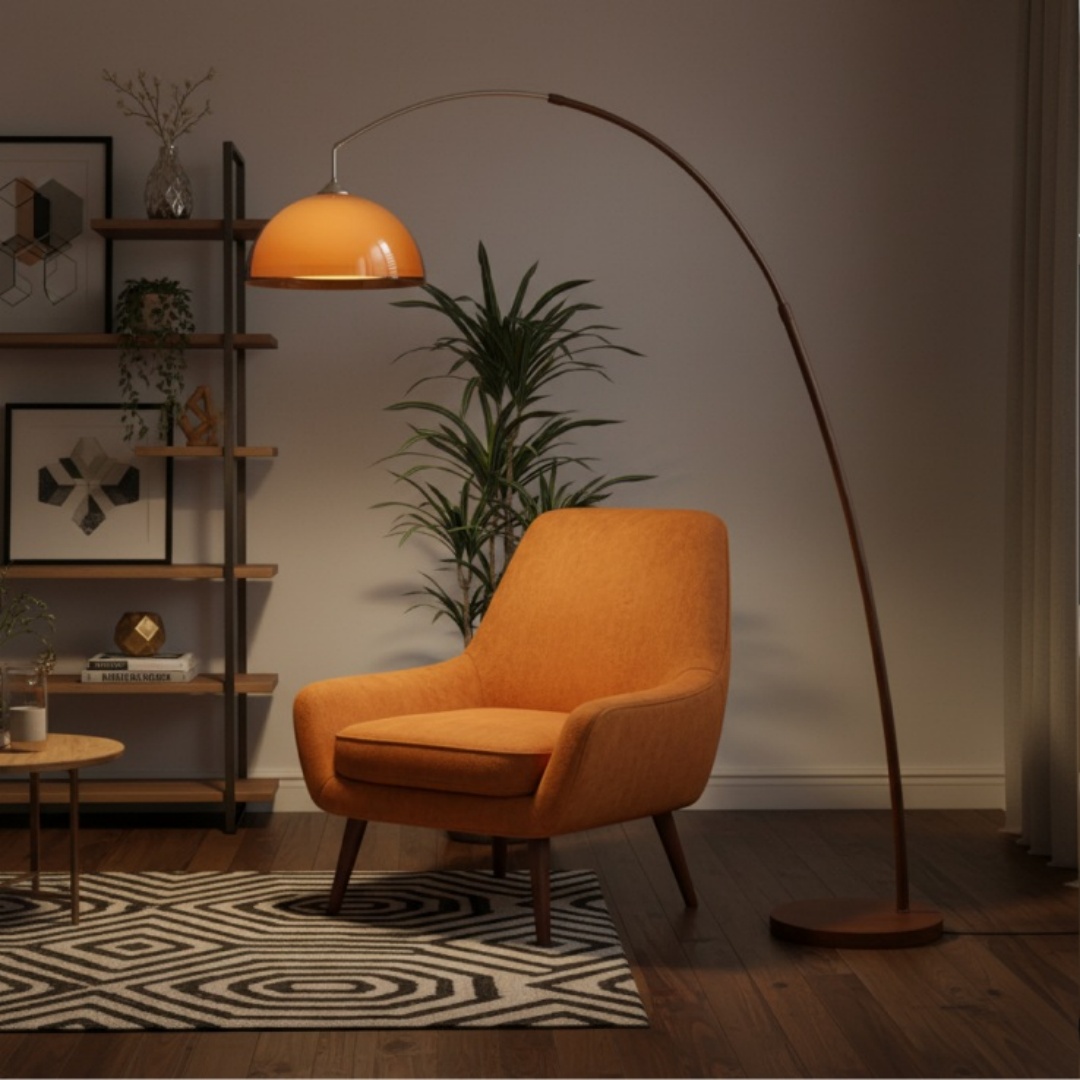 Afterglow Stehlampe neben einem Loungesessel