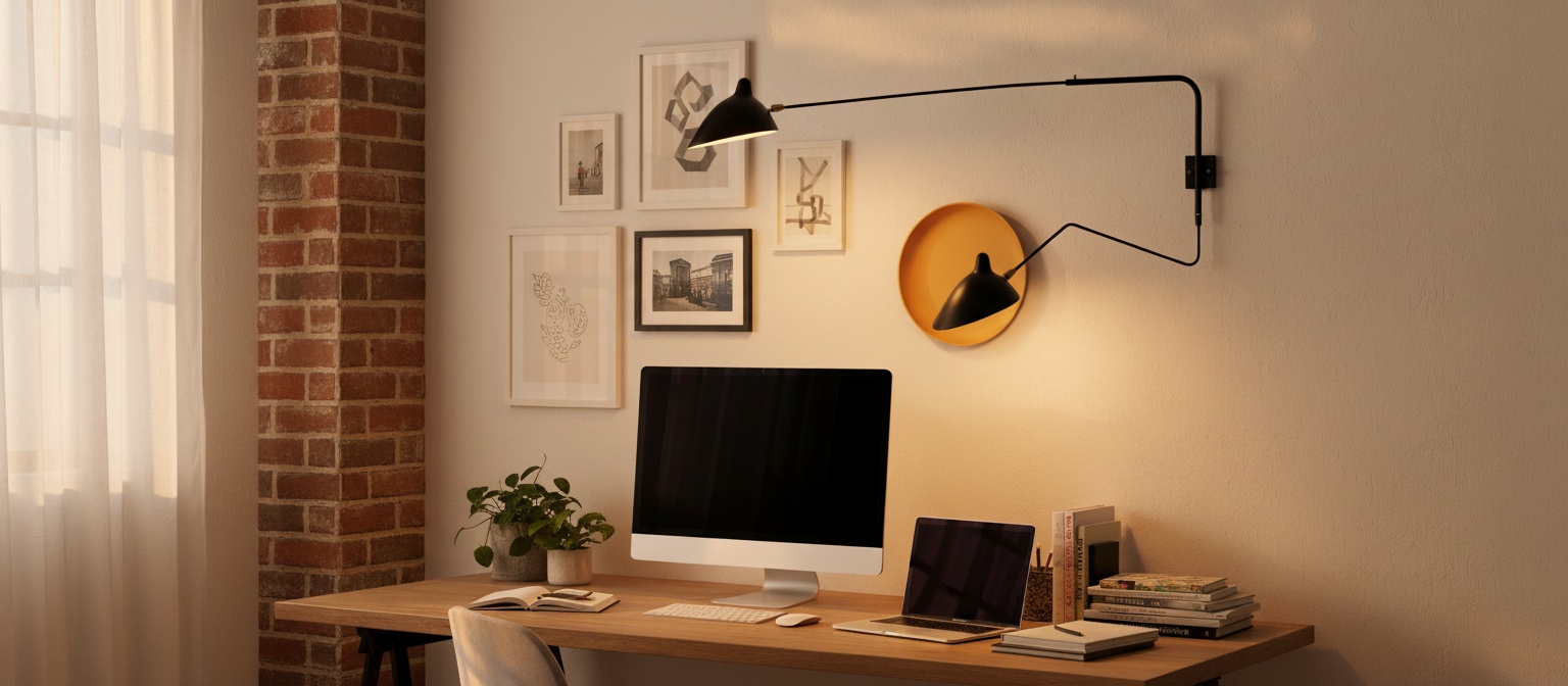 Designer Wandleuchte in moderner Raumszene