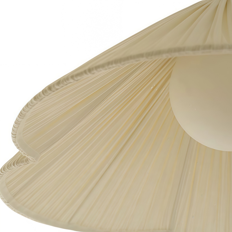 Scalloped linen shade close-up