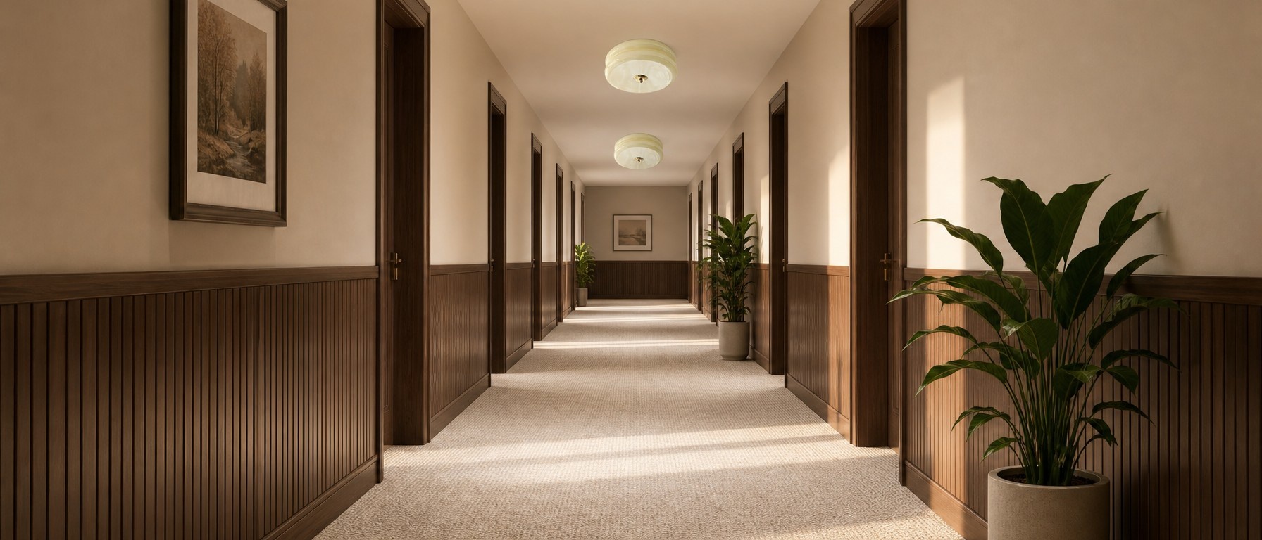 Opalix Soft Curved Deckenleuchte in einem Innenraum
