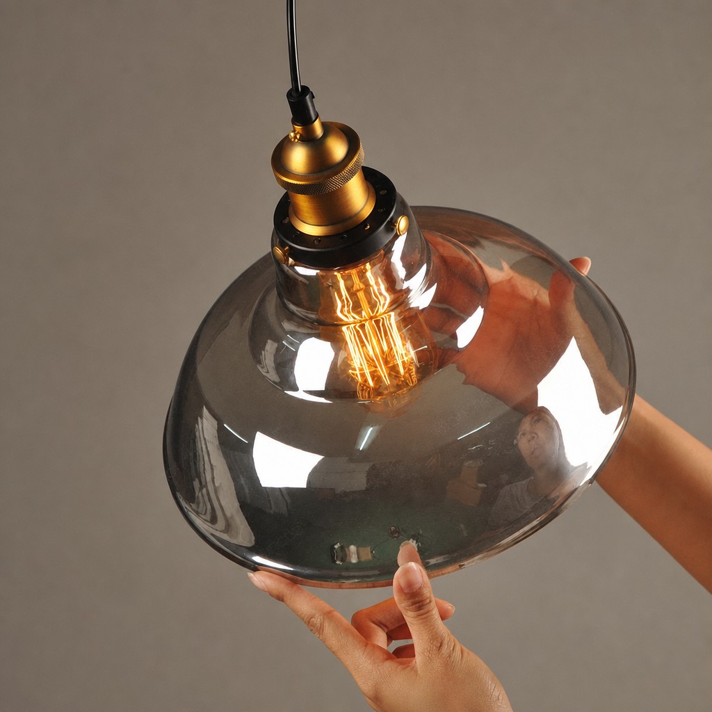 Levy pendant smoke glass detail